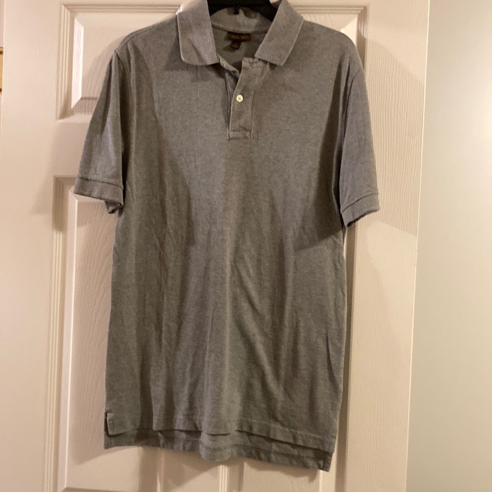 Mens Small GREY HEATHER CHEROKEE 100% Cotton Button down short sleeve SHIRT